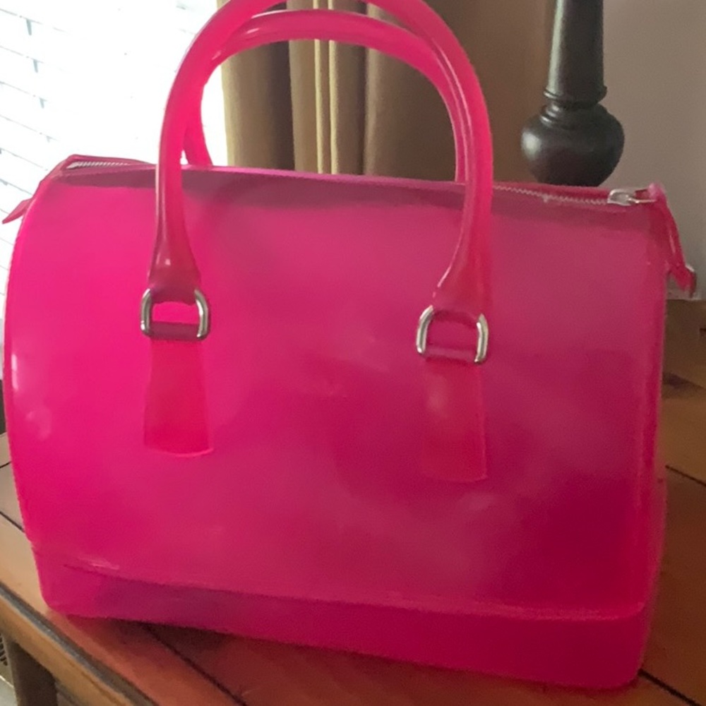 Furla Hot Pink Patent Satchel
